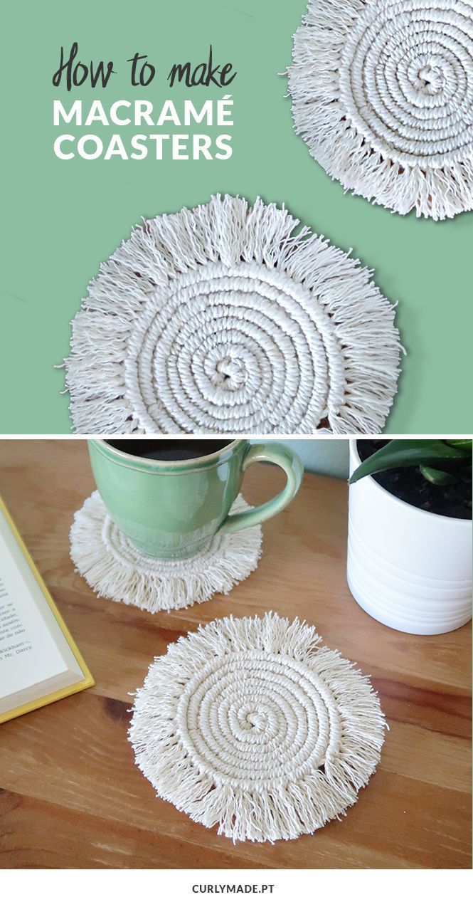 Macrame coasters cotton rope cording small woven coasters