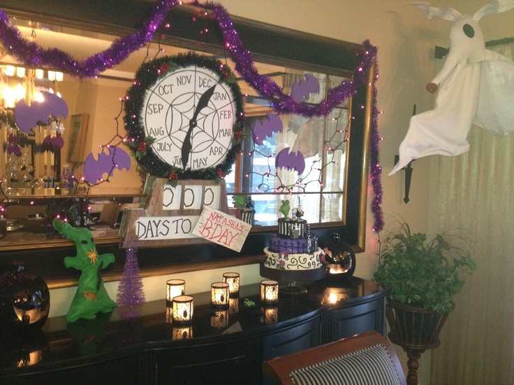 115 Best Nightmare Before Christmas Decor Images On Pinterest 2014 Halloween nightmare before christmas mirror and table decor - clock wreath, candle, ghost, bat - 115 Best Nightmare Before Christmas Decor Images On Pinterest