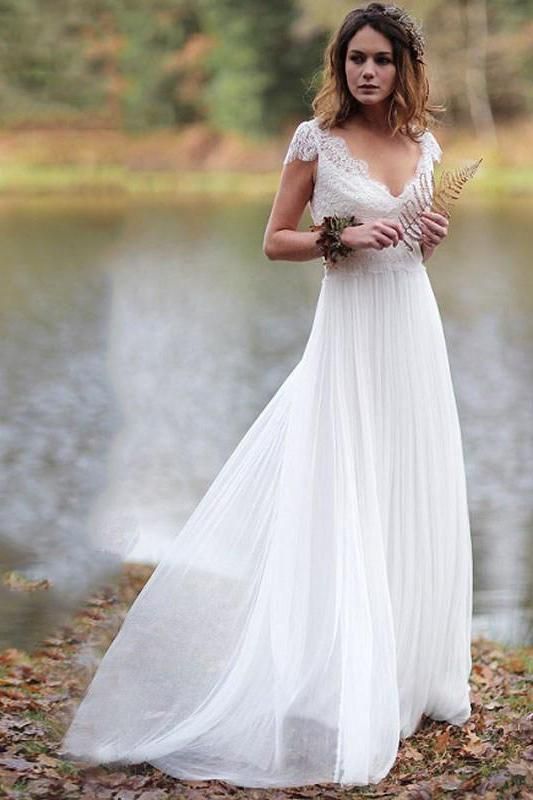 Short sleeve v neck wedding dress top