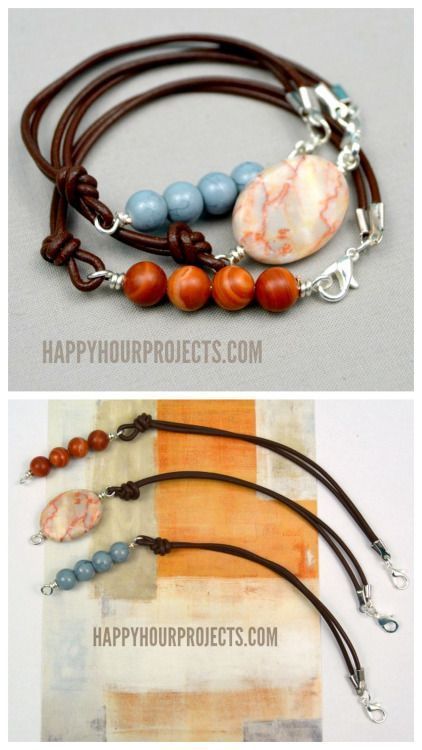 DIY Leather Bead Bracelet Tutorial from Happy Hour Projects.This… | TrueBlueMe… DIY Leather Bead Bracelet Tutorial from Happy Hour Projects.This… | TrueBlueMe…