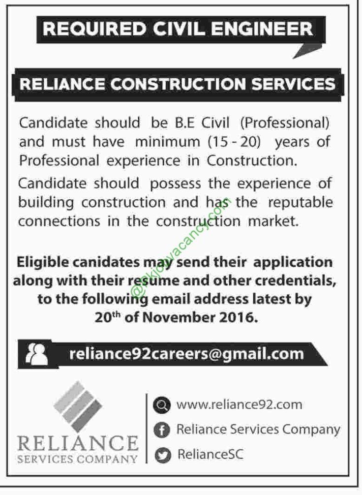 Reliance Construction Services Jobs, Civil Engineer, November 2016 - shuttle driver resume Reliance Construction Services Jobs, Civil Engineer, November 2016 - shuttle driver resume