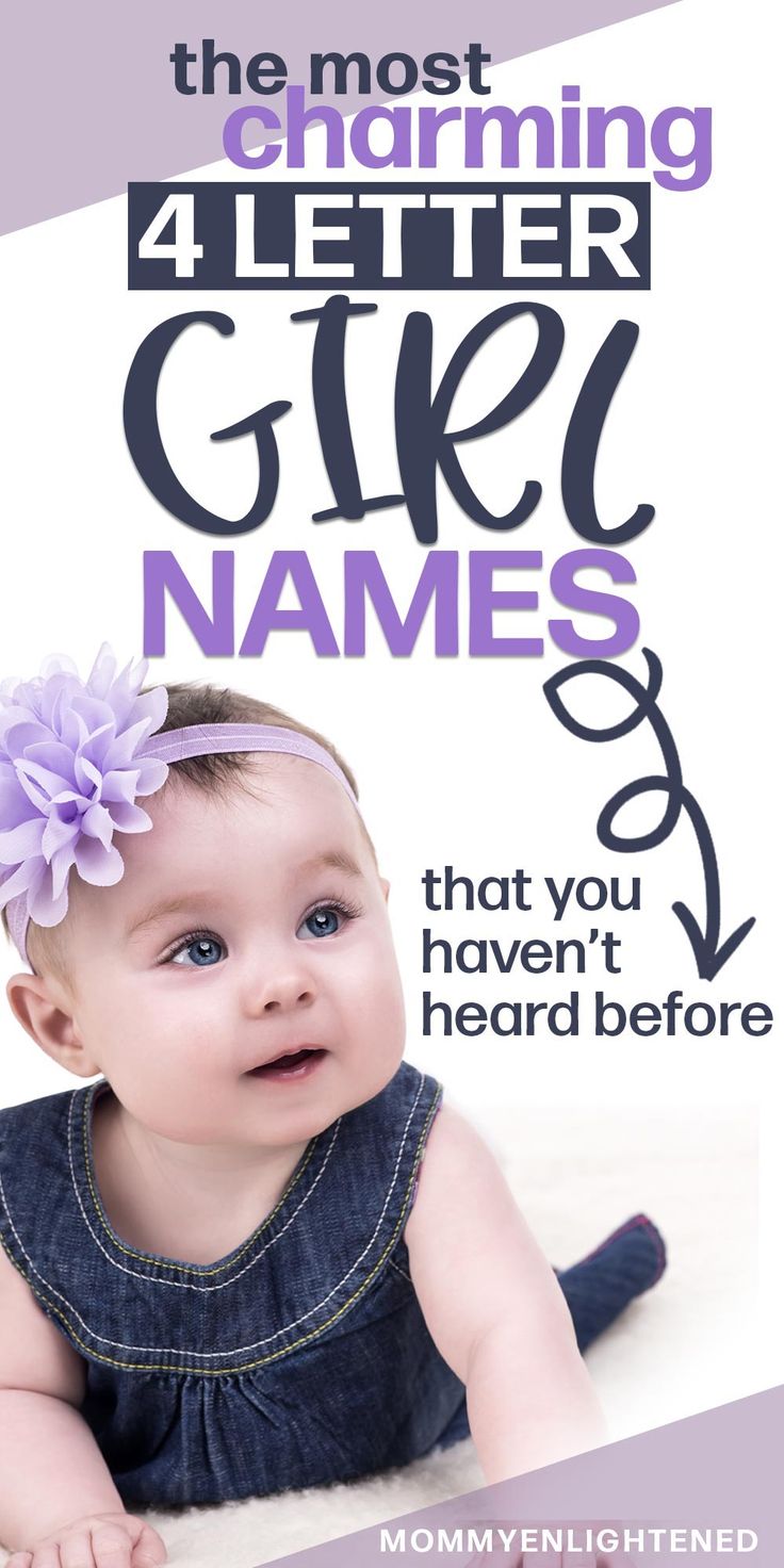 Adorable 4 Letter Girl Names (+ meanings and origins) Cool baby names