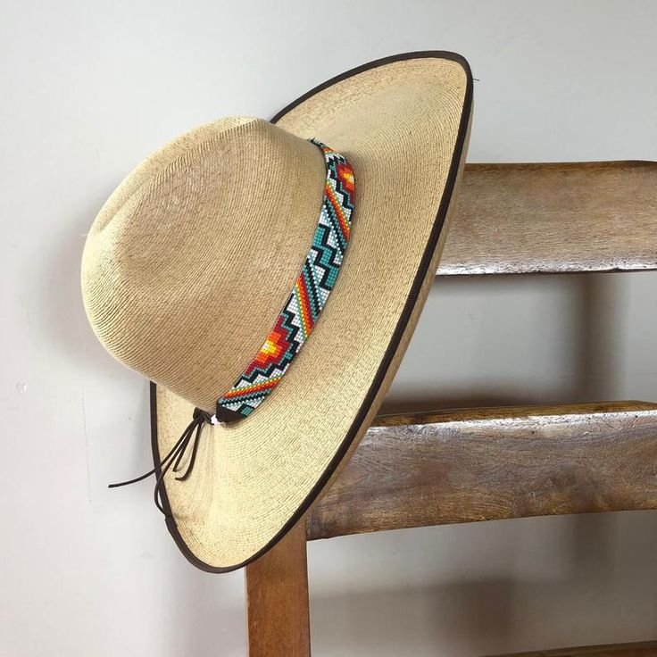 Beaded Hat Band Hatbands Cowboy Western Leather Aztec | Etsy | Hat band