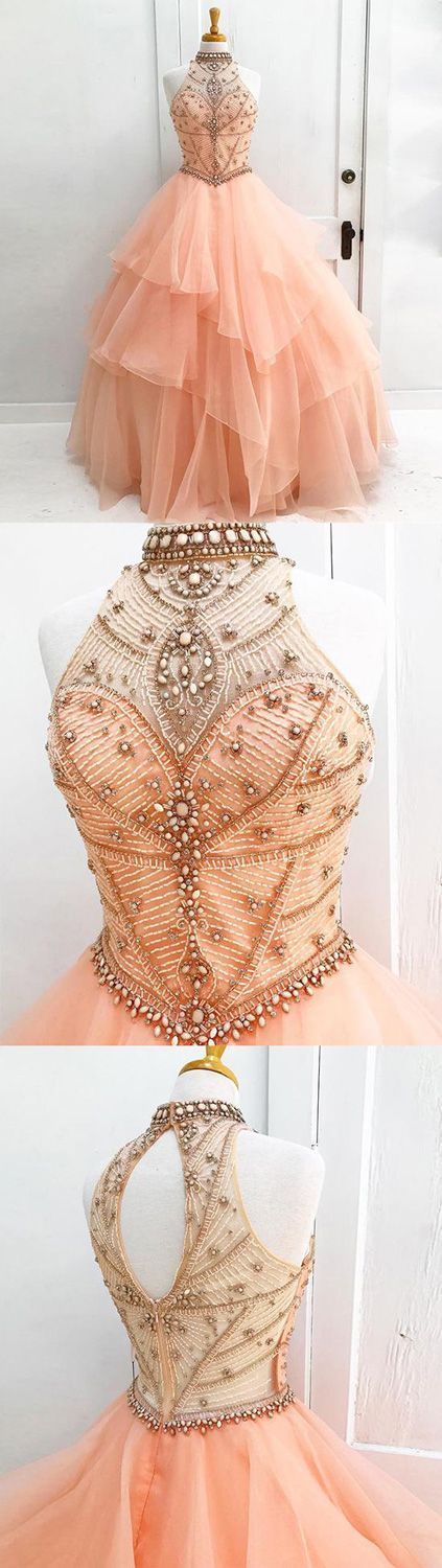 Great Halter Ball Gown Prom Dress,Long Prom Dresses,Prom Dresses,Evening Dress, Evenin…