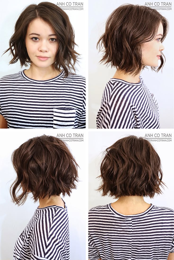 Razor-cut bob hairstyle, textured for a choppy effect Razor-cut bob hairstyle, textured for a choppy effect