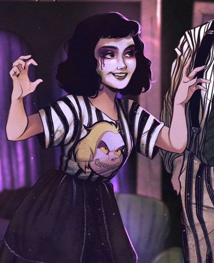 Tamatoris - This is love at first sight... 💜 💚 Beetlejuice fan art, Johnn...