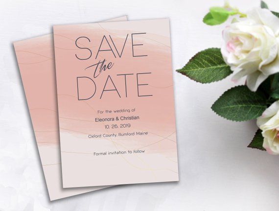 Simple Cream Save the Date Card Wedding Invitation