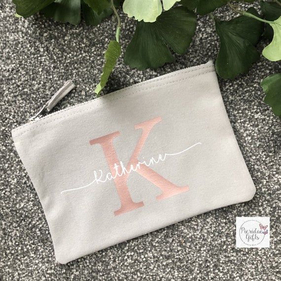 hen party birthday gift rose gold bridesmaid gift monogram bag Personalised Initial tote bag ONLY