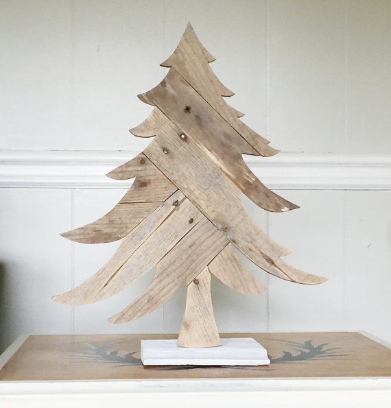 S 1pc Arbre De Noël De Cerfs en Bois Figurines DIY Artisanat Bureau Top Ornement Christams Party Supplies Accueil Décorations De Table