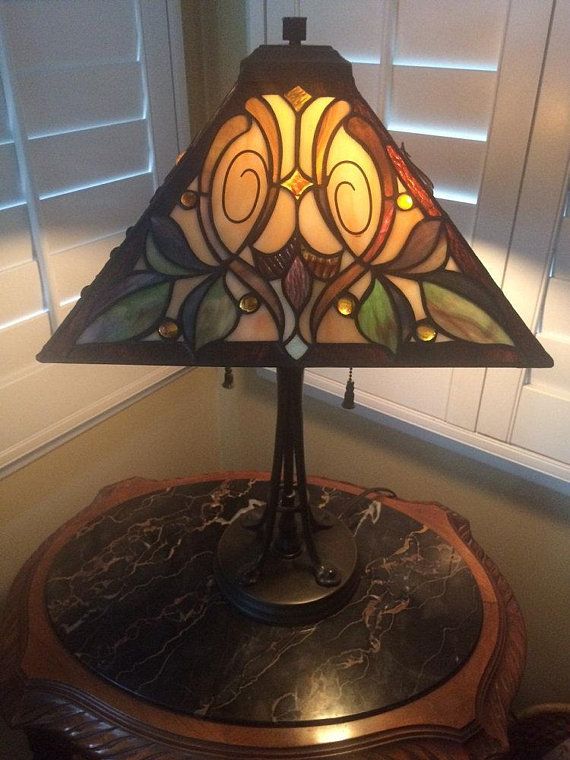 Vintage Stained Glass Table Lamp Lamps Shades Table Lamp Stained Glass Lamps, Stained Glass Accent Lamps