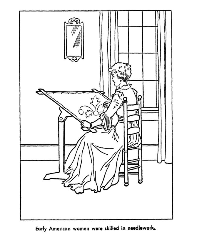 Early American Home Life Coloring Pages early-american-home-life-coloring-pages