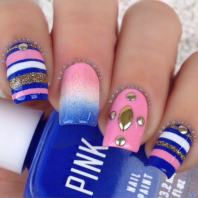 Blue And Pink Nail Polish Ideas Hession Hairdressing Blue And Pink Nail Polish Ideas