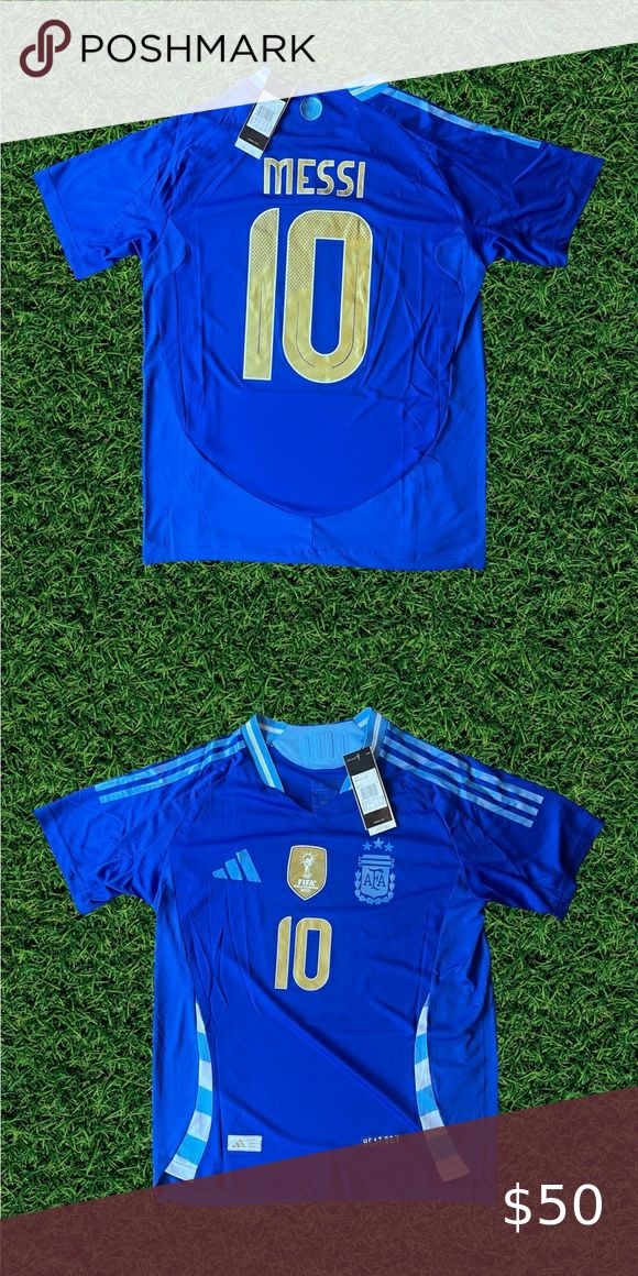 Messi 2024 Argentina Away blue jersey World Cup copa america NWT in