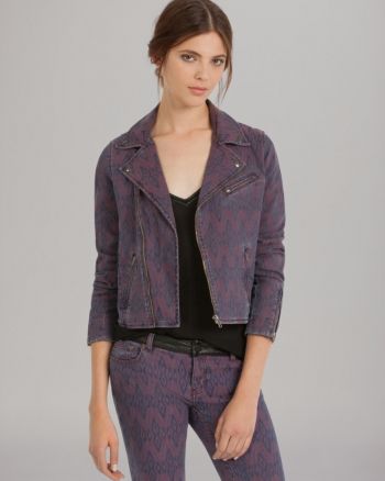 Maje Jacket - Printed Denim - Jacquard