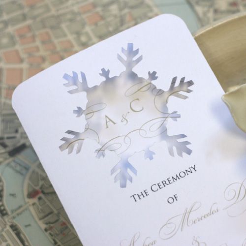 9 Best Winter Wedding Programs Images On Pinterest Barn Snowflake Programs From Timeless Paper