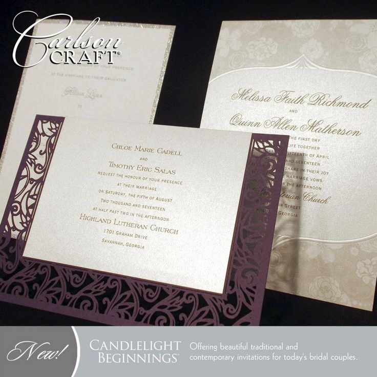 112 Best Wedding Invitations Paper Crafts Images On Pinterest The New Candlelight Beginnings Al From Carlson Craft Offers Clic Elegant Wedding Invitations Including