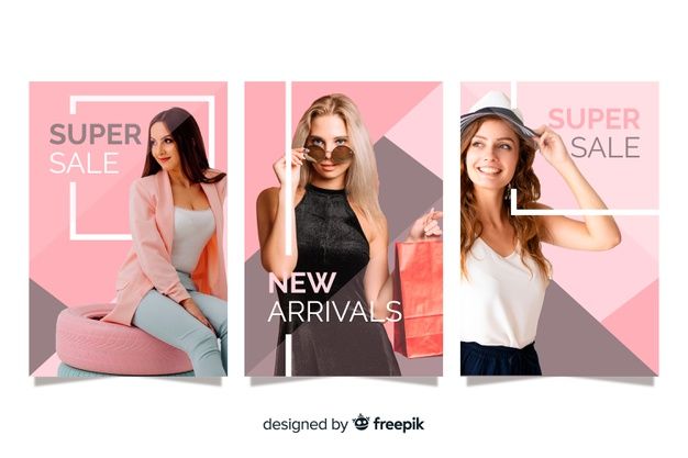 Free Vector, Fashion sale banners with photo