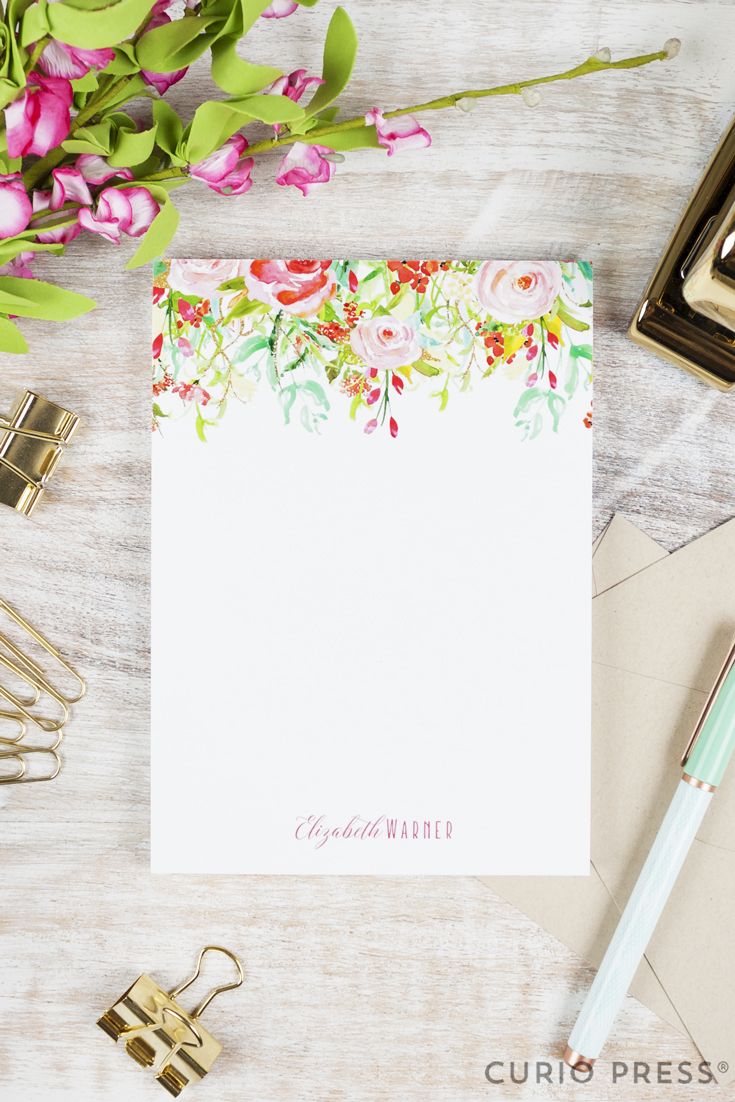 Best 25 Personalized Stationary Ideas On Pinterest Cute Personalized Notepad Rosecliff Stationery Stationary Rustic Wedding Watercolor Fl Pink Roses Peonies Calligraphy Notes