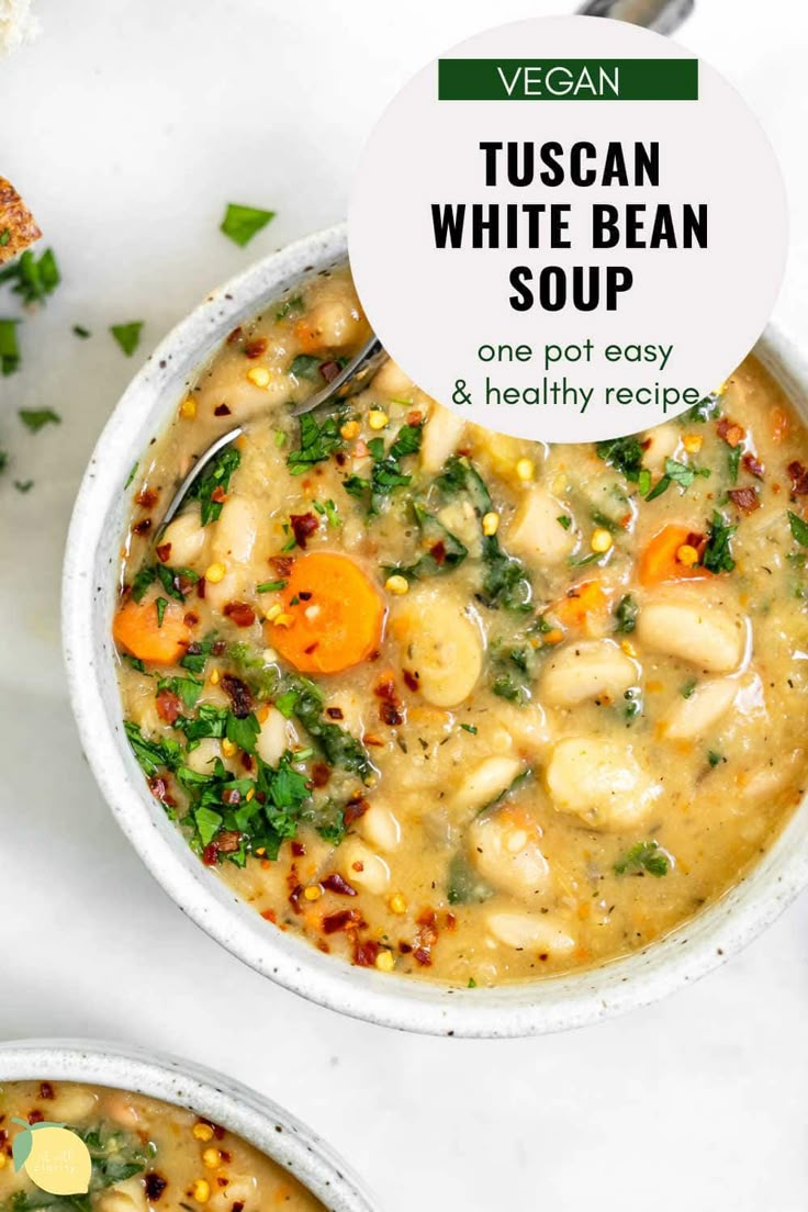 One Pot Tuscan White Bean Soup (BEST Recipe!) Eat With Clarity