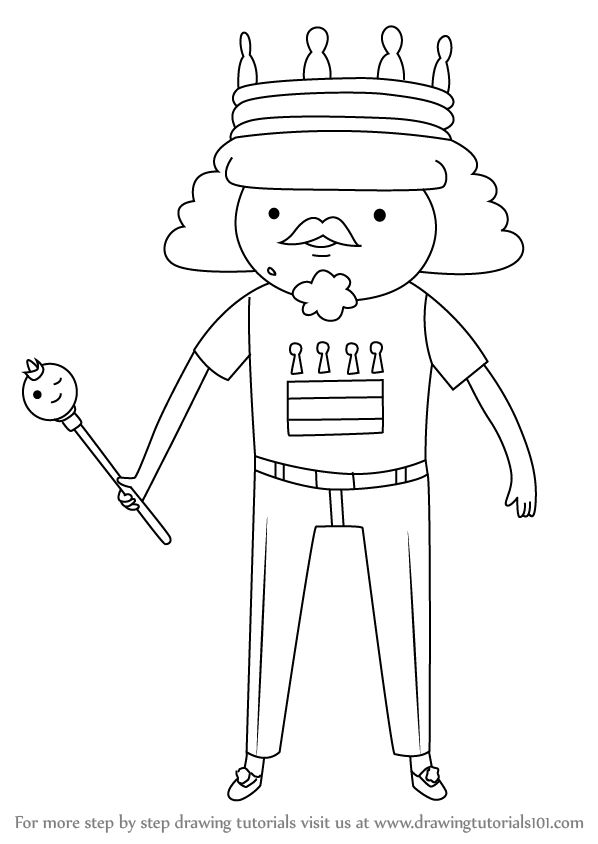 Learn How To Draw King Of Ooo From Adventure Time Adventure Time Step By Step Drawing Tutorials Zeichenvorlagen Ausmalbilder Kinder Ausmalbilder