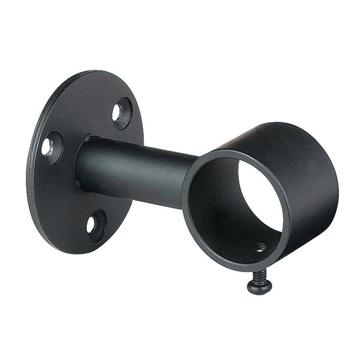 Signature Next Day Black Steel Single Curtain Rod Bracket Brackets Rods Curtain Rod Brackets, Curtain Rod Extension Bracket