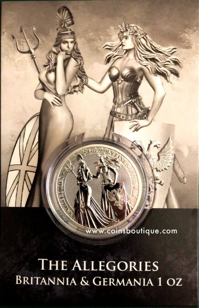 2019 1 Oz Silver £2 UK MAJESTIC BRITANNIA Coin WITH 24K GOLD GILDED.