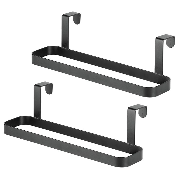 Mdesign Over Cabinet Door Towel Bar For Kitchen And Bathroom Pack Of 2 Black In 2021 Doors Pantry Storage Mdesign Over Cabinet Door Towel Bar For, Over Cabinet Towel Bar Black