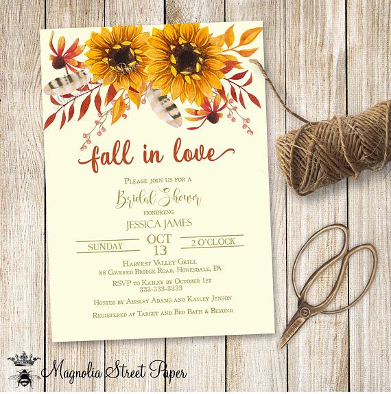 sunflower bridal shower invitations