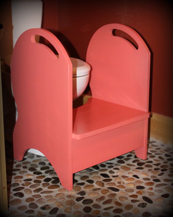 Deluxe Wood Potty Step Stool Coral Isle By Clemswshop On Etsy