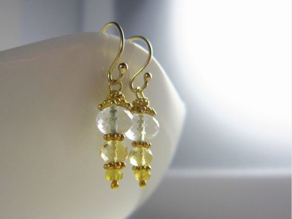 Clear Quartz Earrings Yellow Jewelry Justdangles Clear Quartz Earrings Yellow Jewelry
