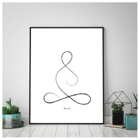 Yoga Wall Art | Digital Print | Printable Digital Download | Meditation | Large Poster | Breath Poster | Yoga Symbol Art Print