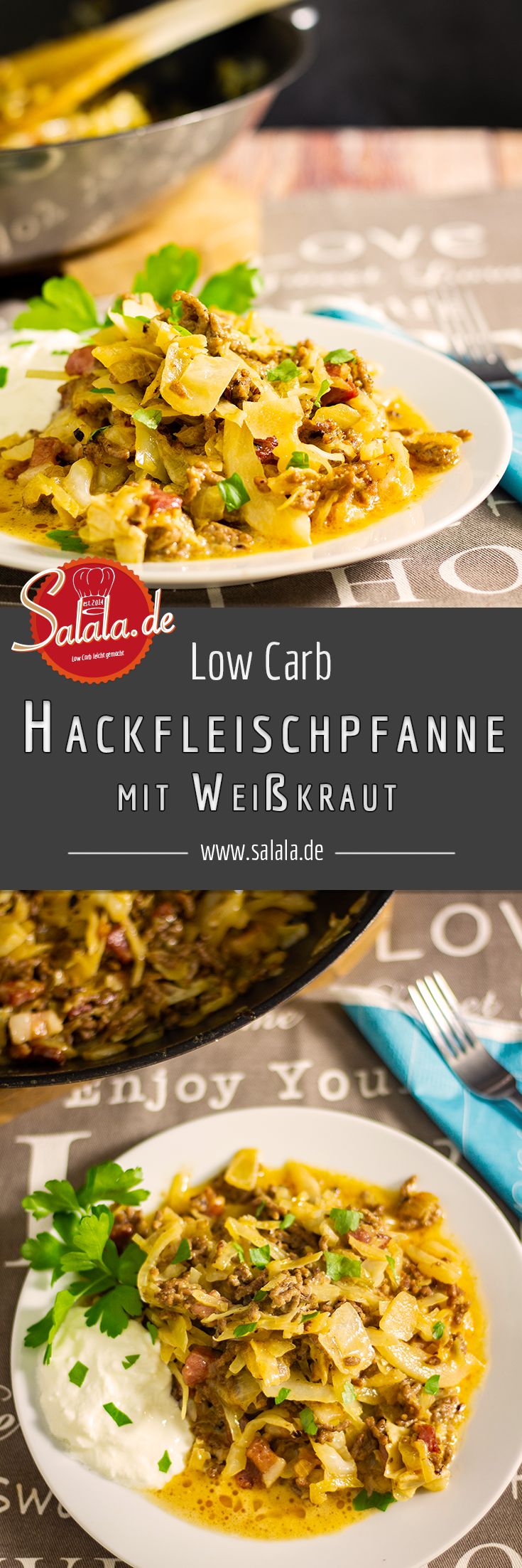 Heute gibt's eine Cremige Weißkohl-Hackfleisch-Pfanne. Super wärmend und wohli...