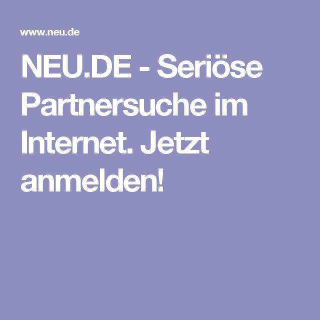 Seriöse partnersuche online