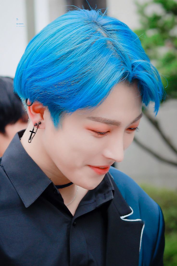 on twitter kim hongjoong blue hair hair on twitter kim hongjoong blue hair hair
