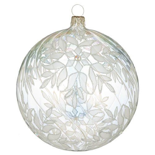 Waterford Crystal Holiday Heirlooms Silver Grande Snowflake Ball