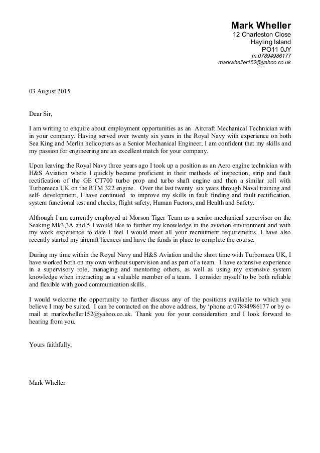 cover letter for mechanical engineering technician college technician cover letter