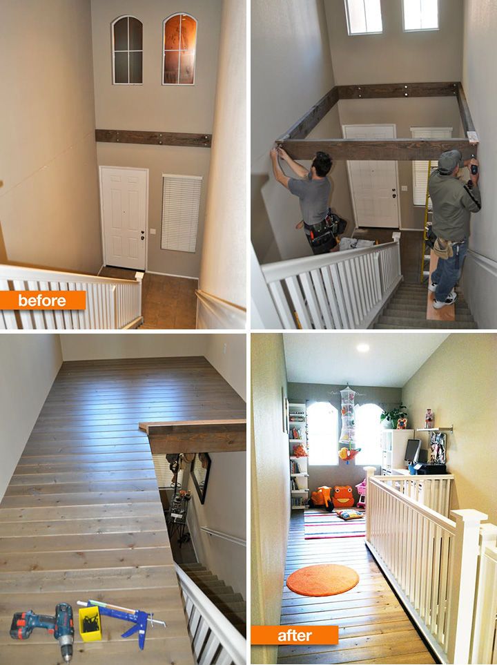 Build a loft or home office and reclaim unused space in your foyer. Build a loft or home office and reclaim unused space in your foyer.