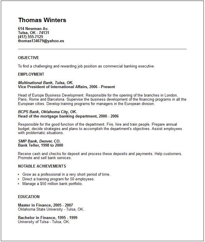example basic resume