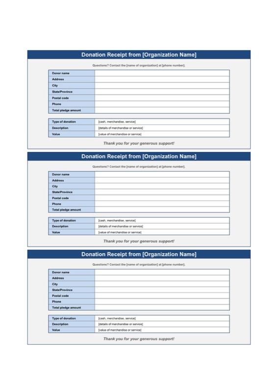 donation receipt template 1 fundraising pinterest fundraising