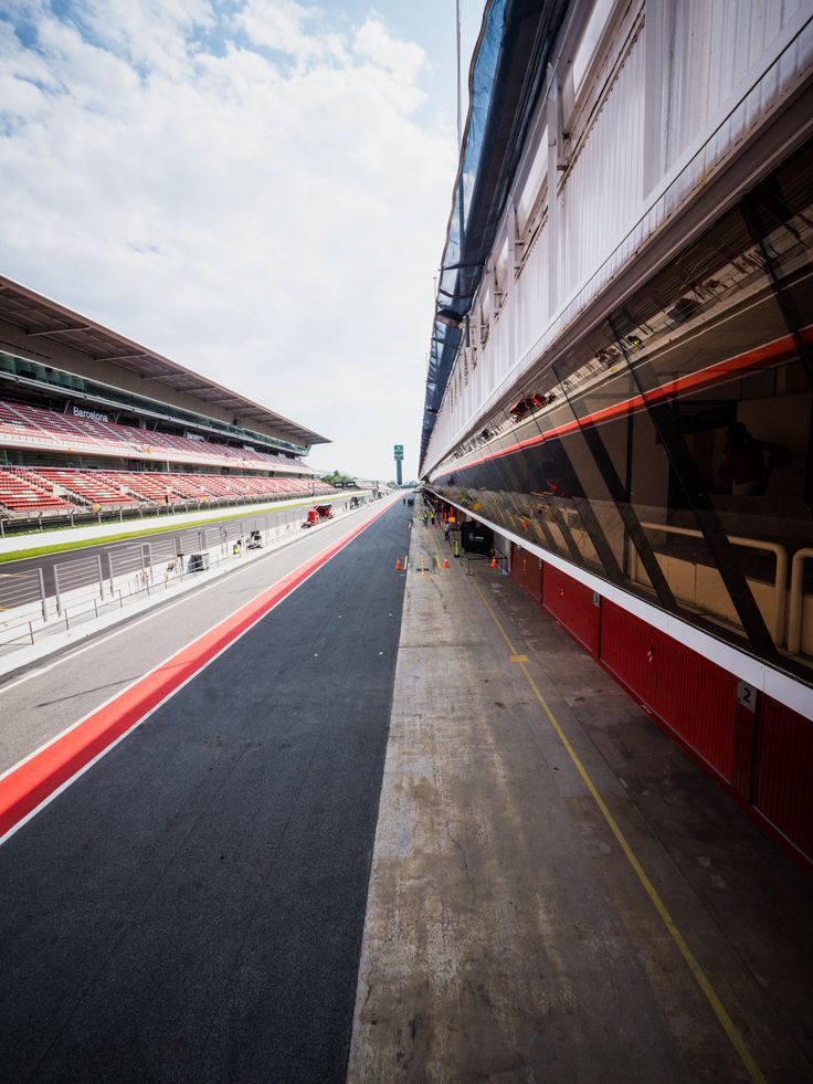 Black And Gray Road Empty Race Track Racetrack Race Track Track Circuit Pit Lane Formula One Formula 1 Barcelona Car Archi In 2021 Race Track Racing Formula One