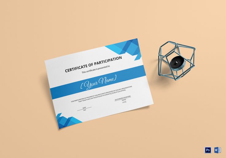 Sailing Participation Certificate Template $9.99 Formats Included : MS Word, Photoshop File Size : 11.69x8.26 Inchs #Certificates #Certificatedesigns #Participationcertificates
