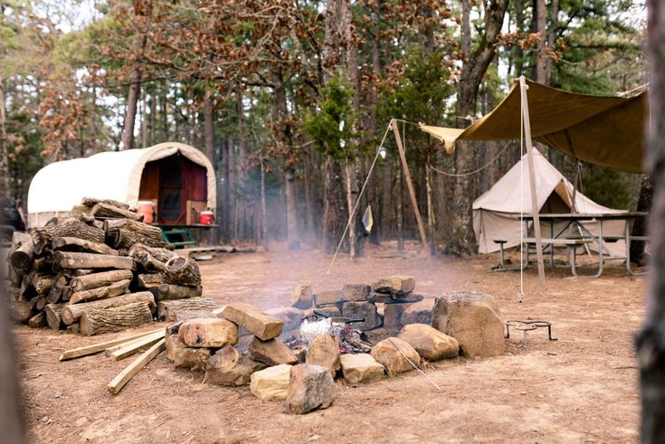Check out this Hipcamp in Old Covered Wagon Camp, Robbers Cave Stables Check out this Hipcamp in Old Covered Wagon Camp, Robbers Cave Stables