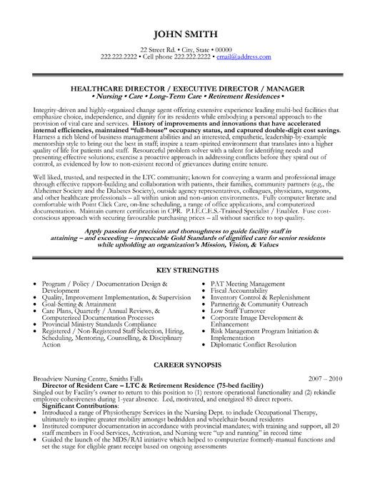 Click Here to Download this Health Care Director Resume Template! http://www.resumetemplates101.com/Executive-resume-templates/Template-45/