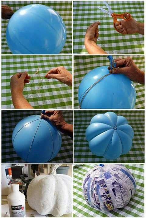 how to paper mache a pumpkin out of a balloon