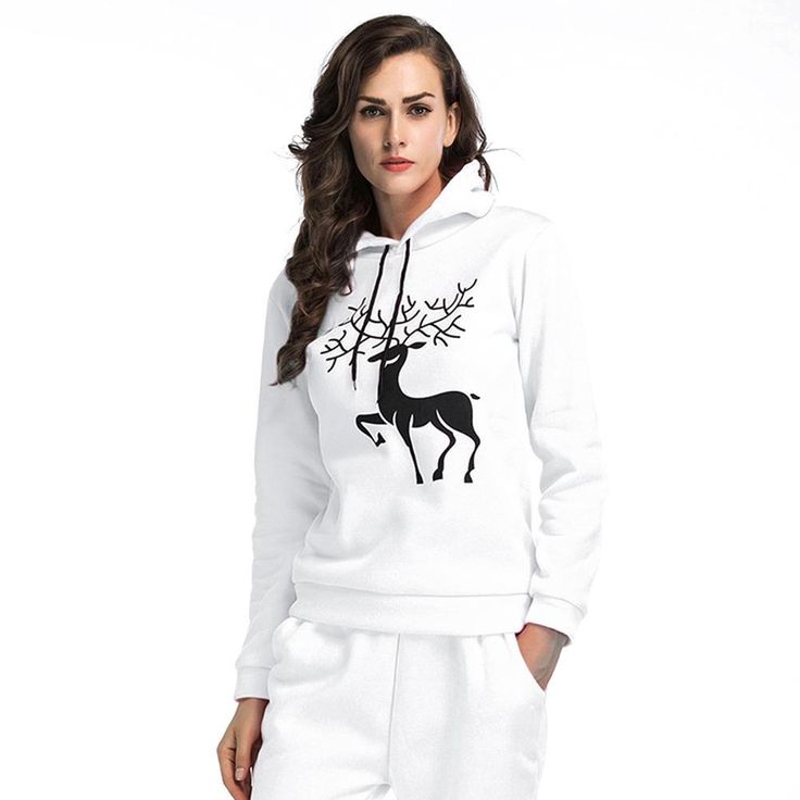 Fashion Womens Half Avocado Long Sleeve White Hooded Sweatshirt Cotton Fashion Womens Half Avocado Long Sleeve White Hooded Sweatshirt Cotton