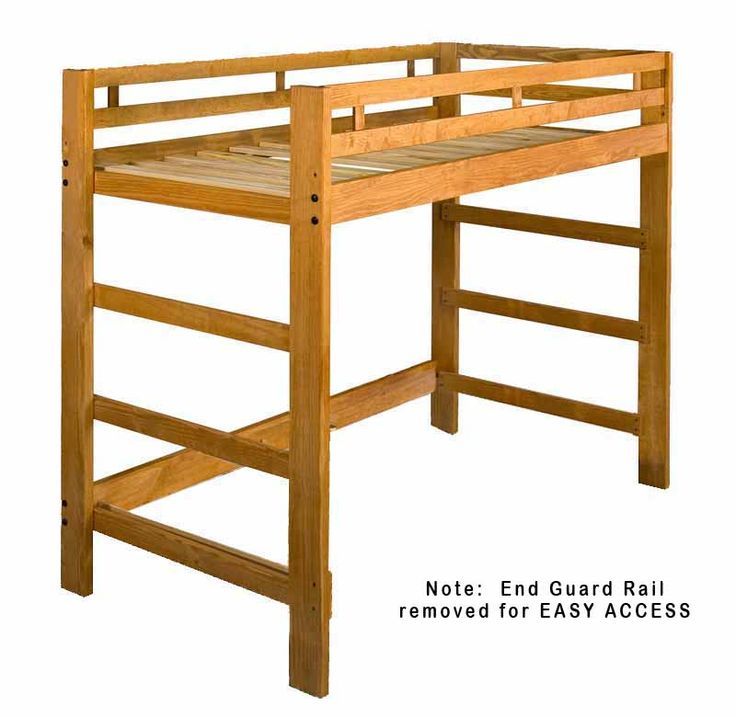 Twin Size Spirit Loft Bed Frame - Golden Oak Finish Twin Loft