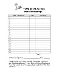 silent auction receipt template akba katadhin co