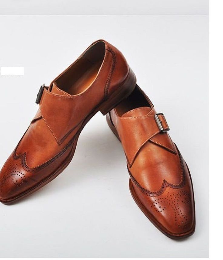 Details about Handmade Men's Leather Tan Wingtip Single Monk Buckle Strap Dress Shoes-439 Details about Handmade Men's Leather Tan Wingtip Single Monk Buckle Strap Dress Shoes-439