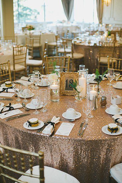 Top 25 Best Sequin Tablecloth Ideas On Pinterest 50 Little Details That Ll Take Your Wedding To The Next Level Gold Tableclothtableclothssequin