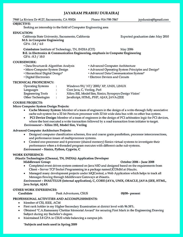 cool The Perfect Computer Engineering Resume Sample to Get Job Soon, Check more at http://snefci.org/the-perfect-computer-engineering-resume-sample-to-get-job-soon